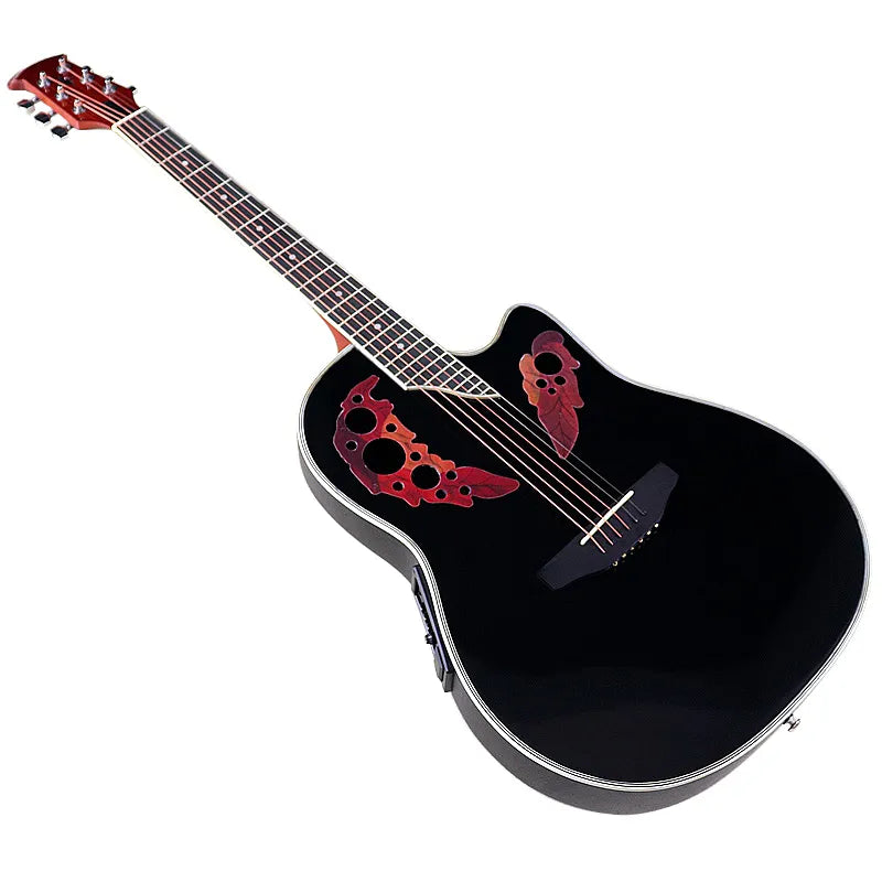 גיטרה אכוסטית מעוצבת עם פיקאפ איכותי עם בטן מפיברגלס