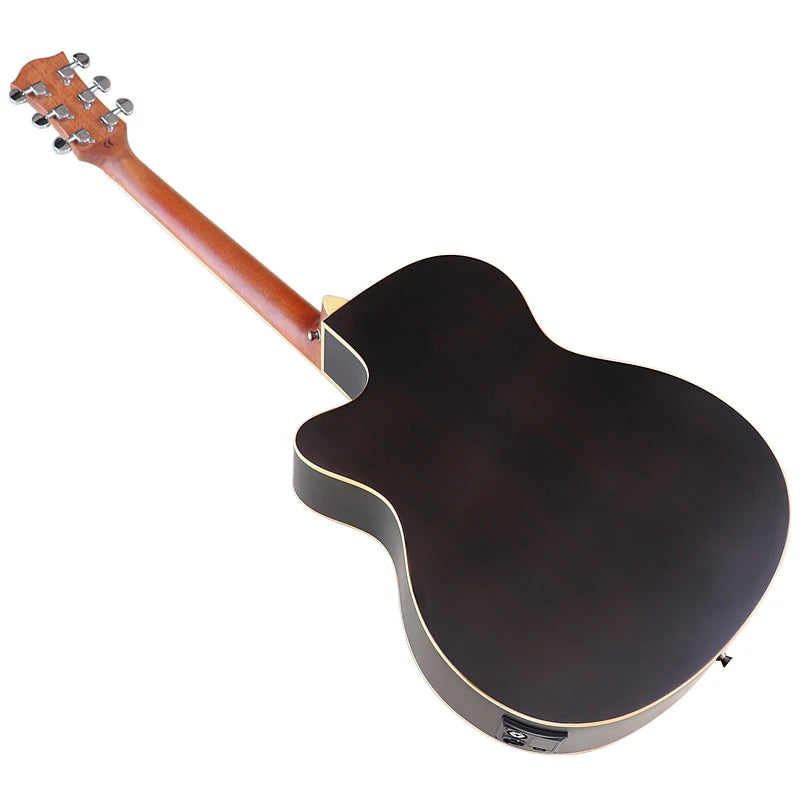 גיטרה אקוסטית מעץ אשוח עם פיקאפ עם מוט תמיכה בצוואר גימור מט איכות גבוהה