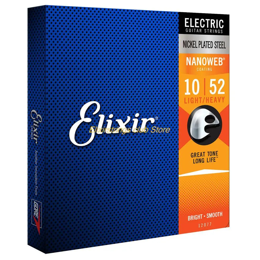 Elixir Electric Guitar Nickel Plated Strings 12077 10-52  מיתרי אלכסיר  עם הצלילי העשיר