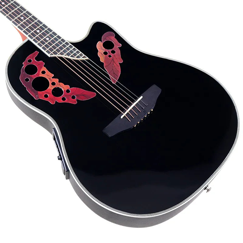 גיטרה אכוסטית מעוצבת עם פיקאפ איכותי עם בטן מפיברגלס