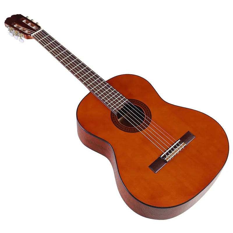 גיטרה קלאסית 6 מיתרים צבע טבעי בגודל מלא גיטרה  למתחילים משלוח חינם